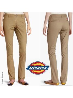 NWT Dickies Juniors Original 4-pocket Twill Khaki Mid-Rise Pants (3/26)